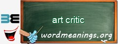 WordMeaning blackboard for art critic